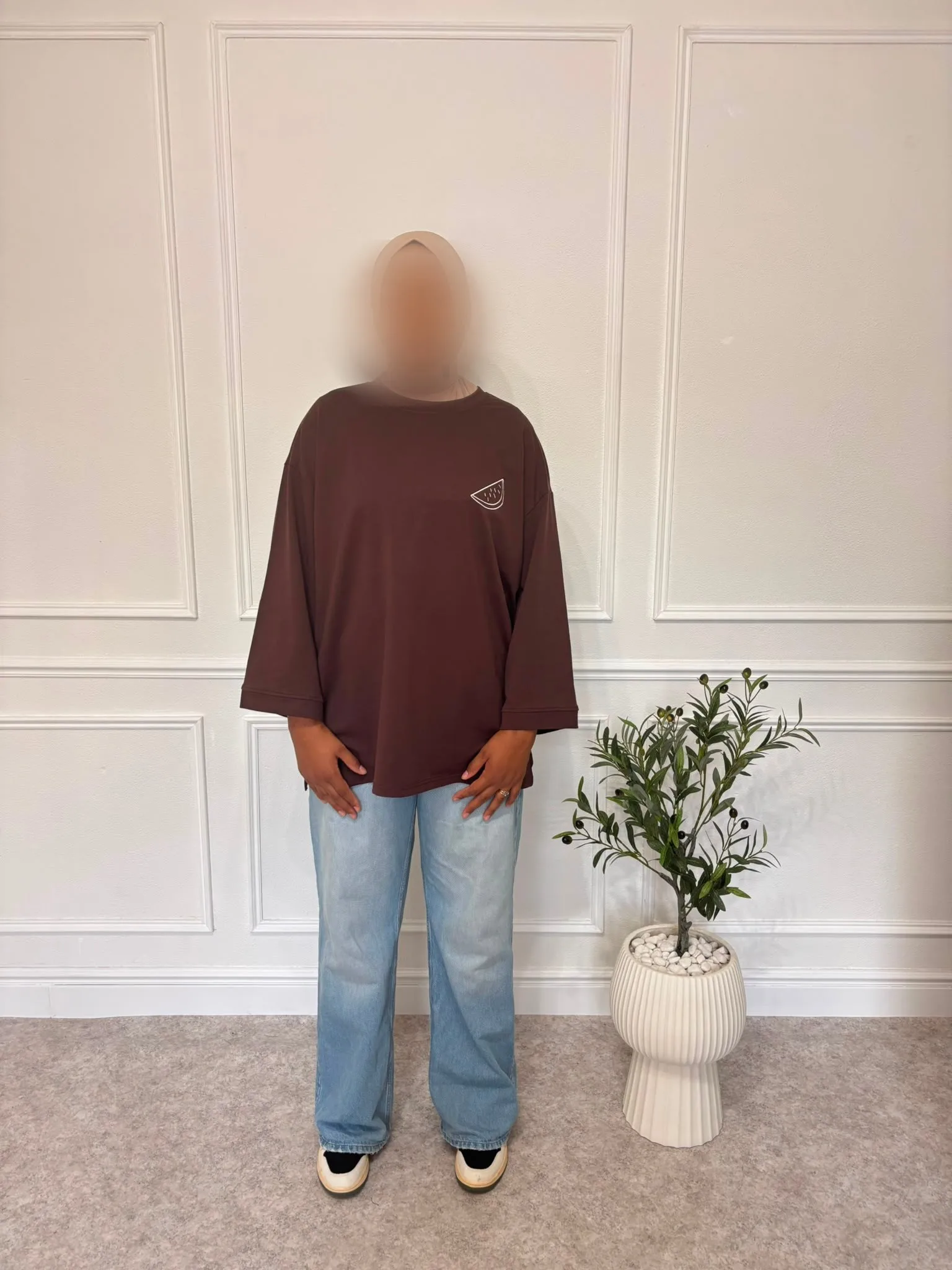 Longsleeve Pastèque — Lichtbruin